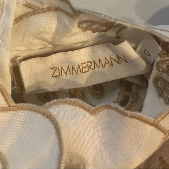 Zimmermann Edie Button Down Short Dress Embroidered Lace Mini Belted 0 US 4 - Picture 13 of 16